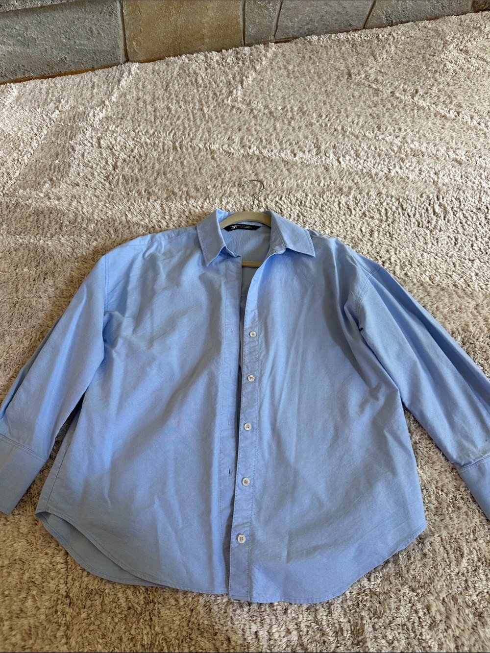 Zara Light Blue Women’s Button-Down Dress Shirt